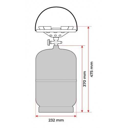 Комплект газовый баллон кемпинговый 12 л. INTERTOOL GS-0012