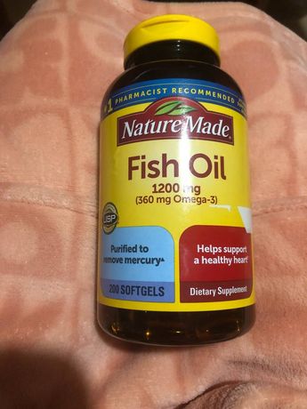 Риб'ячий жир, Омега 3, Fish Oil, Nature Made, 1200 мг, 200 капсул