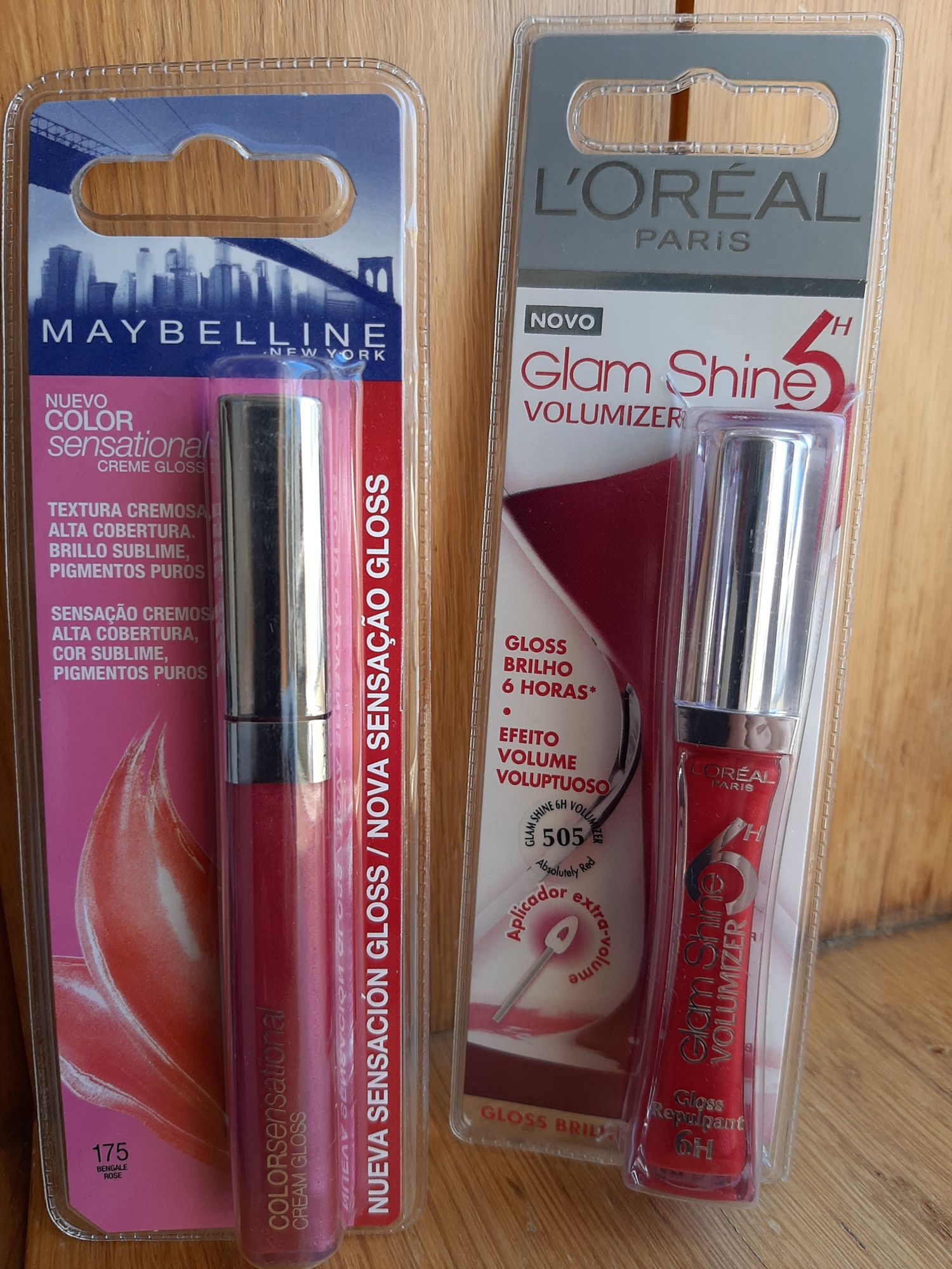 Gloss e batons Maybelline e L'Oreal (várias tonalidades)