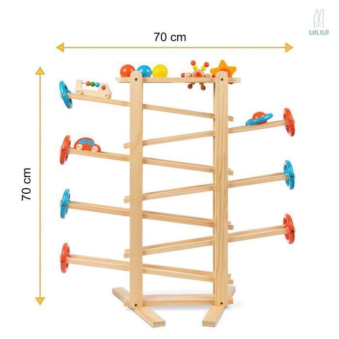 KULODROM Duży Tor Kulkowy IRI EKO Drewniany LULILO XXL dla Dzieci 70cm