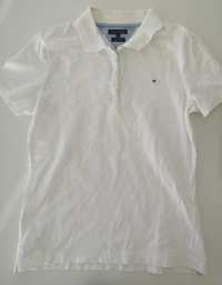 Biała bawełniana koszulka polo Tommy Hilfiger rozmiar M