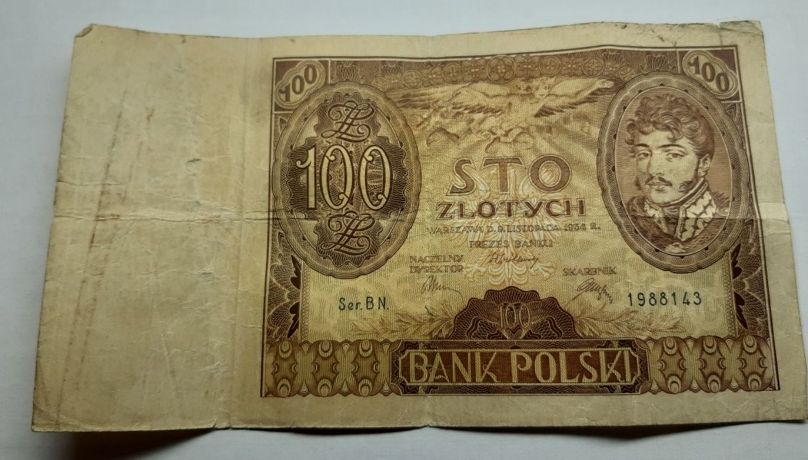 Banknot 100 zł BN z 1934 roku