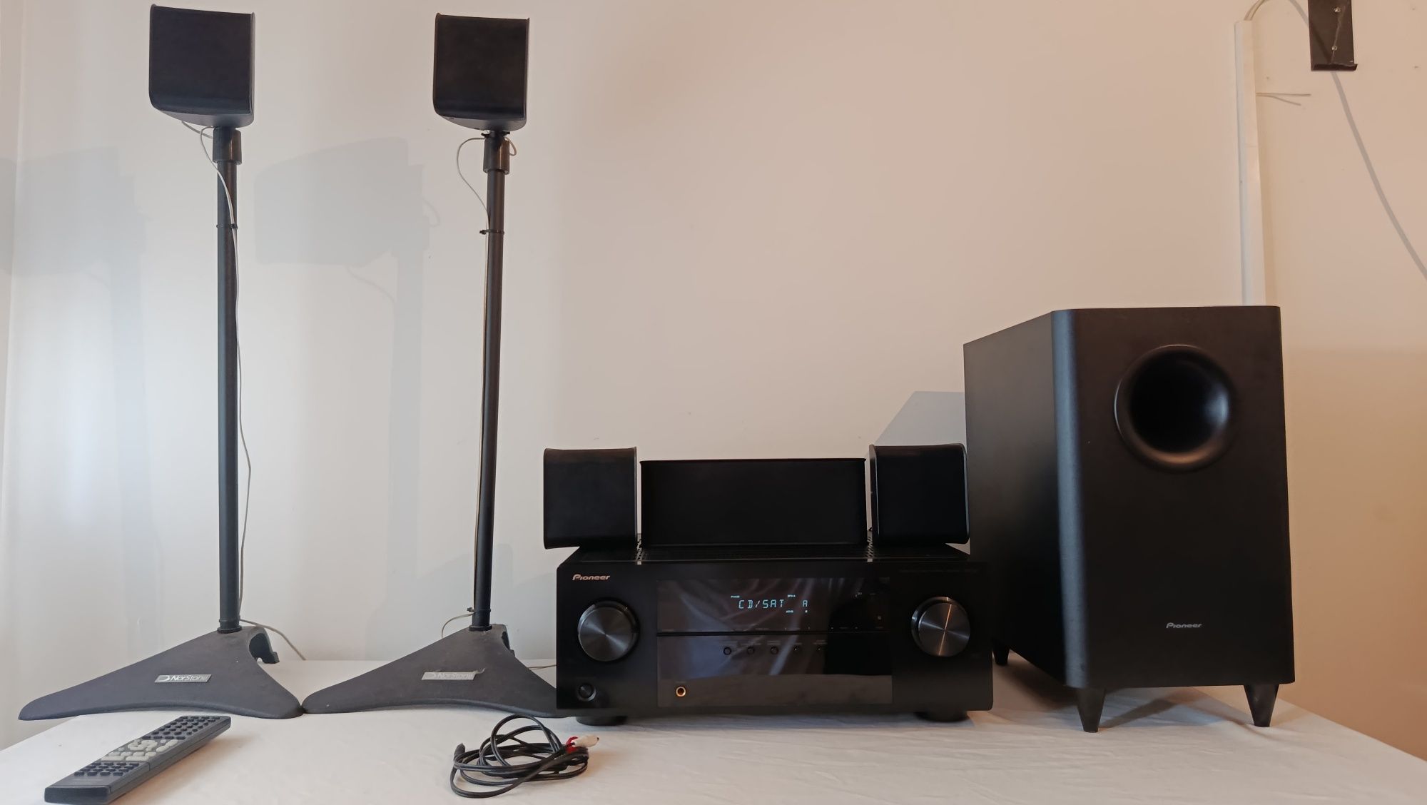 Amplificador/AV Receiver Pioneer VSX-321 5.1 + colunas + subwoofer