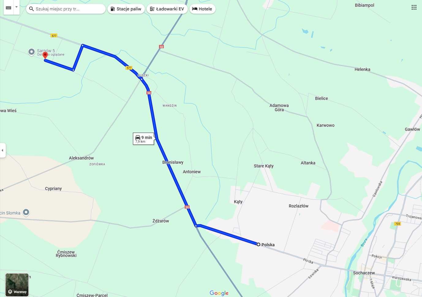 Sprzedam bezpośrednio działki 0.58ha + 1.68ha obręb Sarnów Gmina Rybno