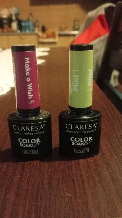 2 sztuki nowe lakiery do paznokci hybrydowe  Claresa