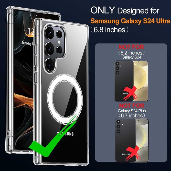 Bestcellcas etui magsafe Samsung Galaxy S24 Ultra 2szt szkło TWARDE