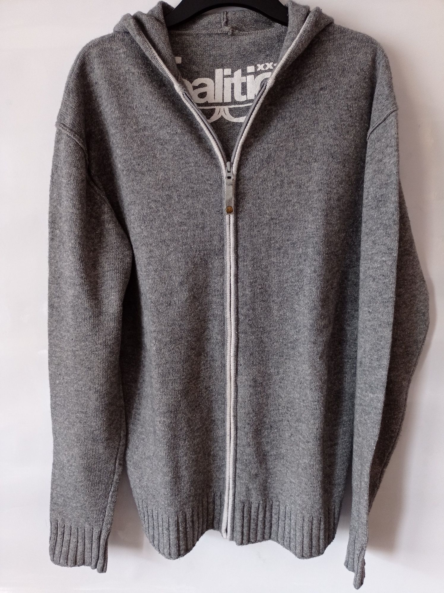 Sweter kardigan z kapturem xxl