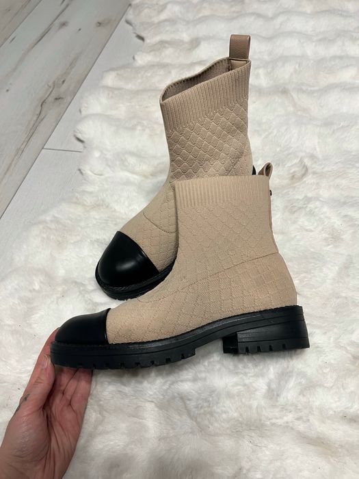 Чоботи панчохи жіночі кремові бежеві River Island 38 розмір old money