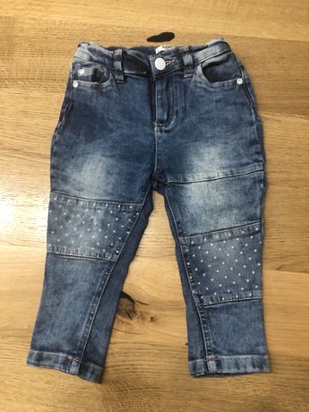 Spodnie jeansy miękki jeans 92cm