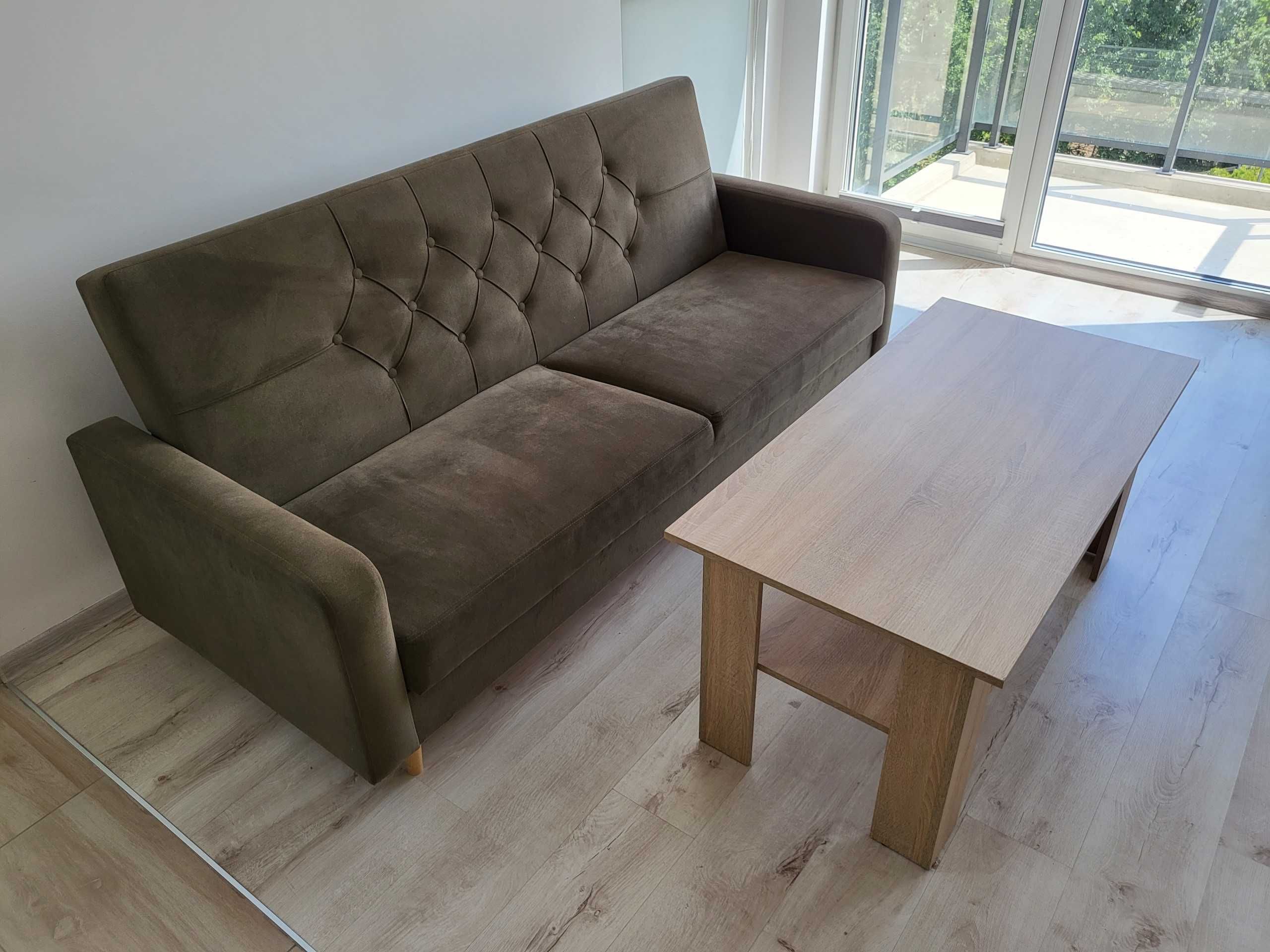 Sofa rozkładana oliwkowa Loboc