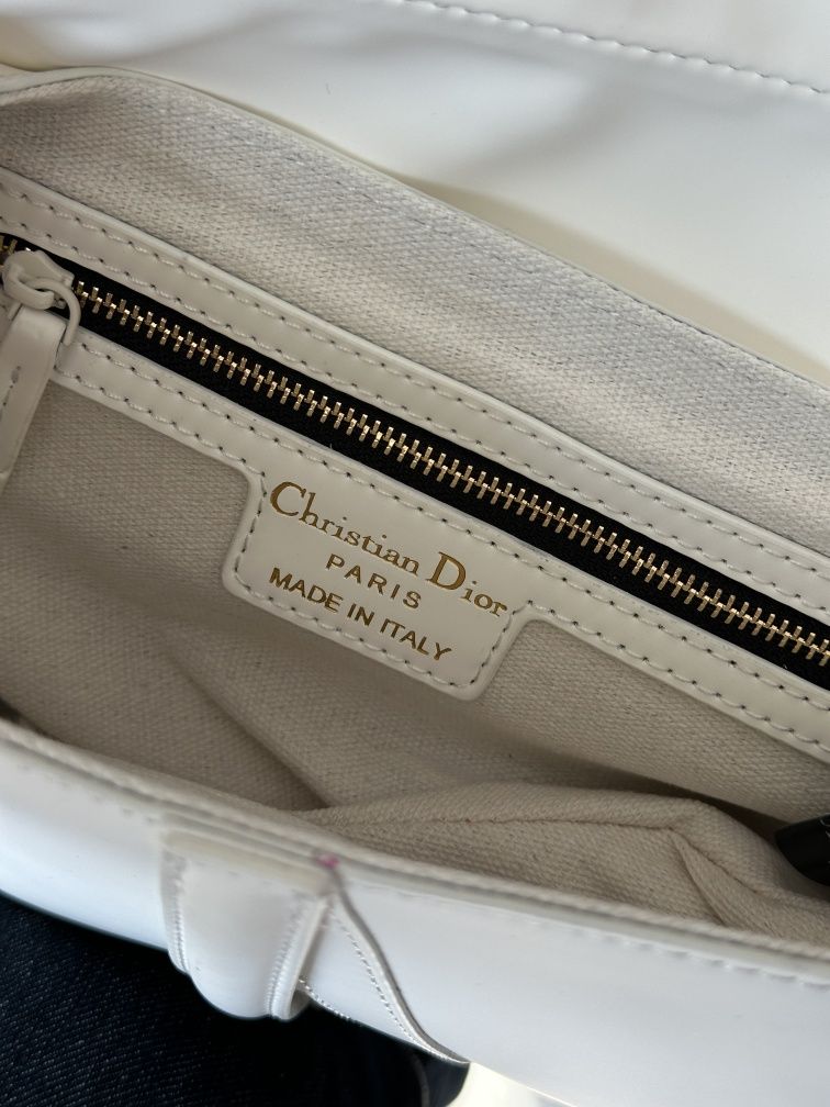 Сумка жіноча Christian Dior Ultra Matte Calfskin Saddle Bag White