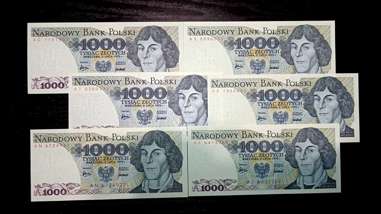 Banknot PRL 1000 zł 1975  st.1 UNC