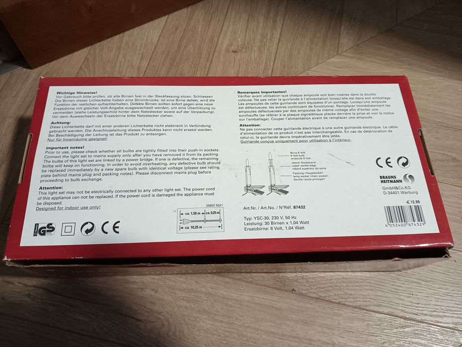 Lampki choinkowe zestaw świeczki na klips na prąd w starym styl