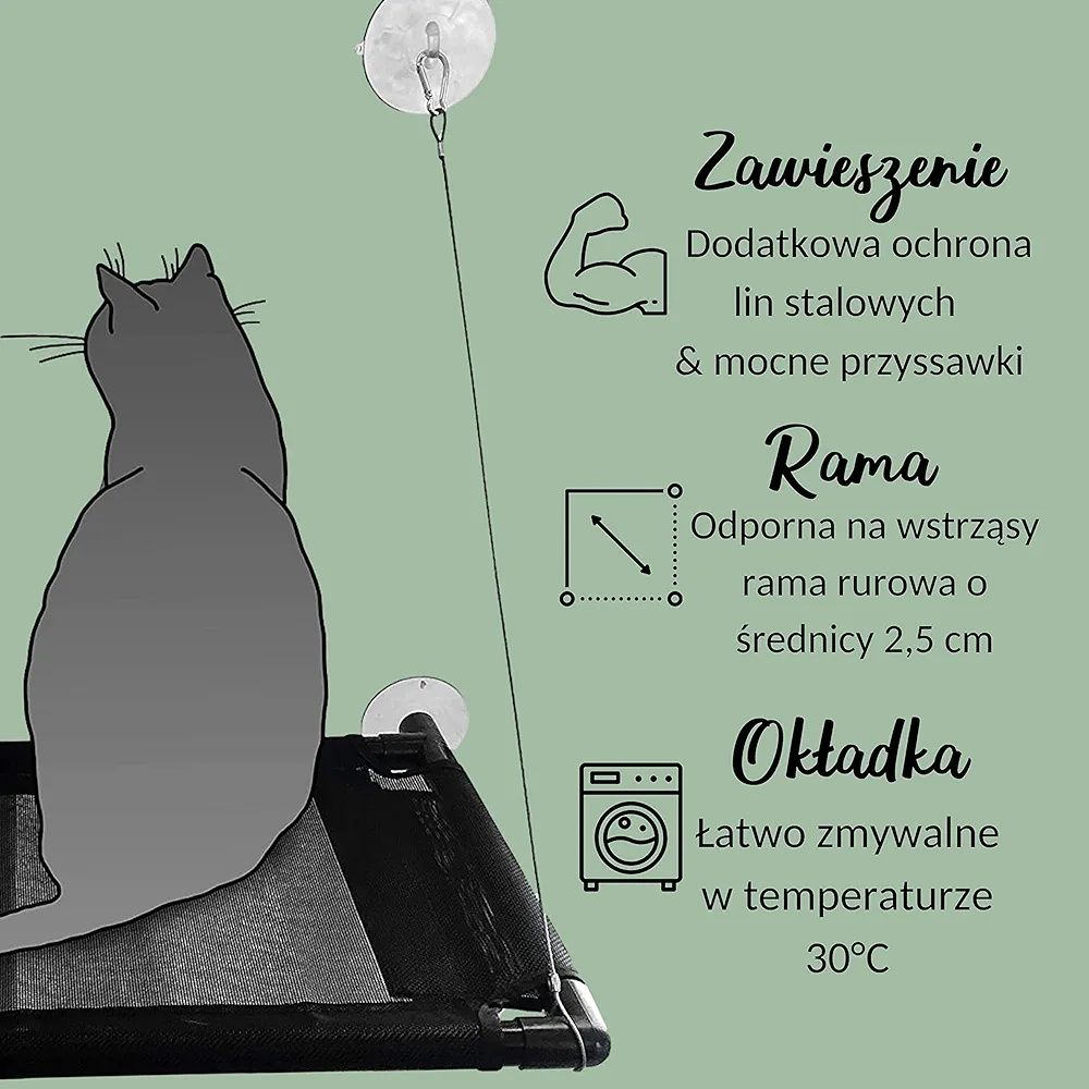 Hamak dla kota z okienkiem dla kotów do 23 kg  łóżko
