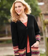 Sweter 52/54 6XL rozpinany kardigan czarny Z9306 ATLAS FOR WOMEN