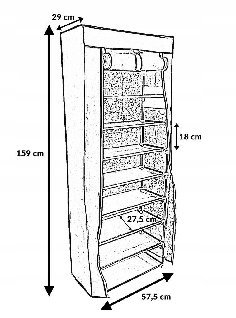 OKAZJA Nowa, praktyczna duża szafa tekstylna na buty z 9 półkami