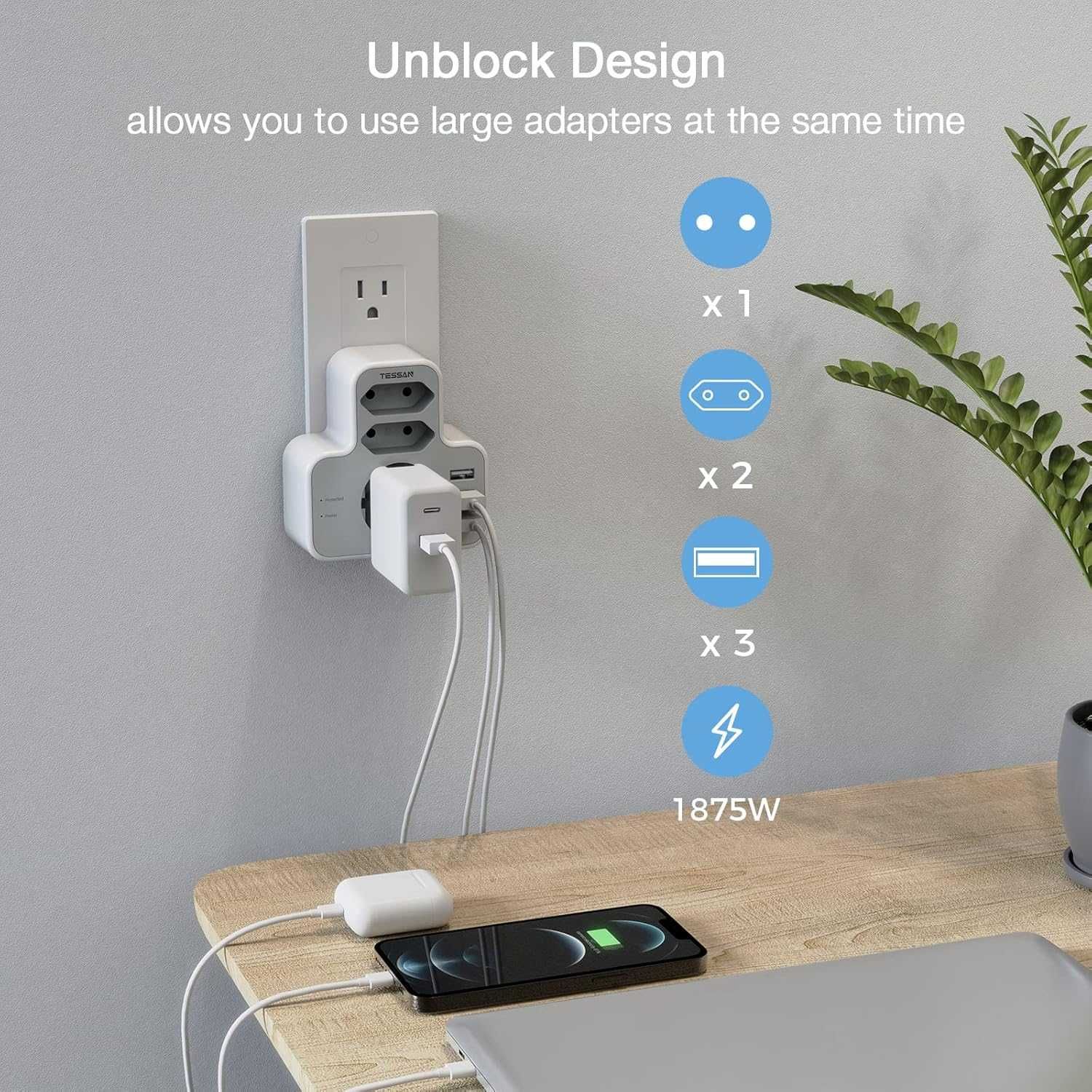 Adapter podróżny typ B Tessan