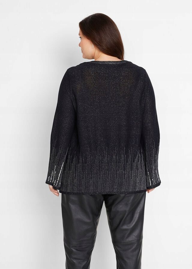B.P.C bluzka dzianinowa sweterek czarny połyskujący z cekinami ^52/54