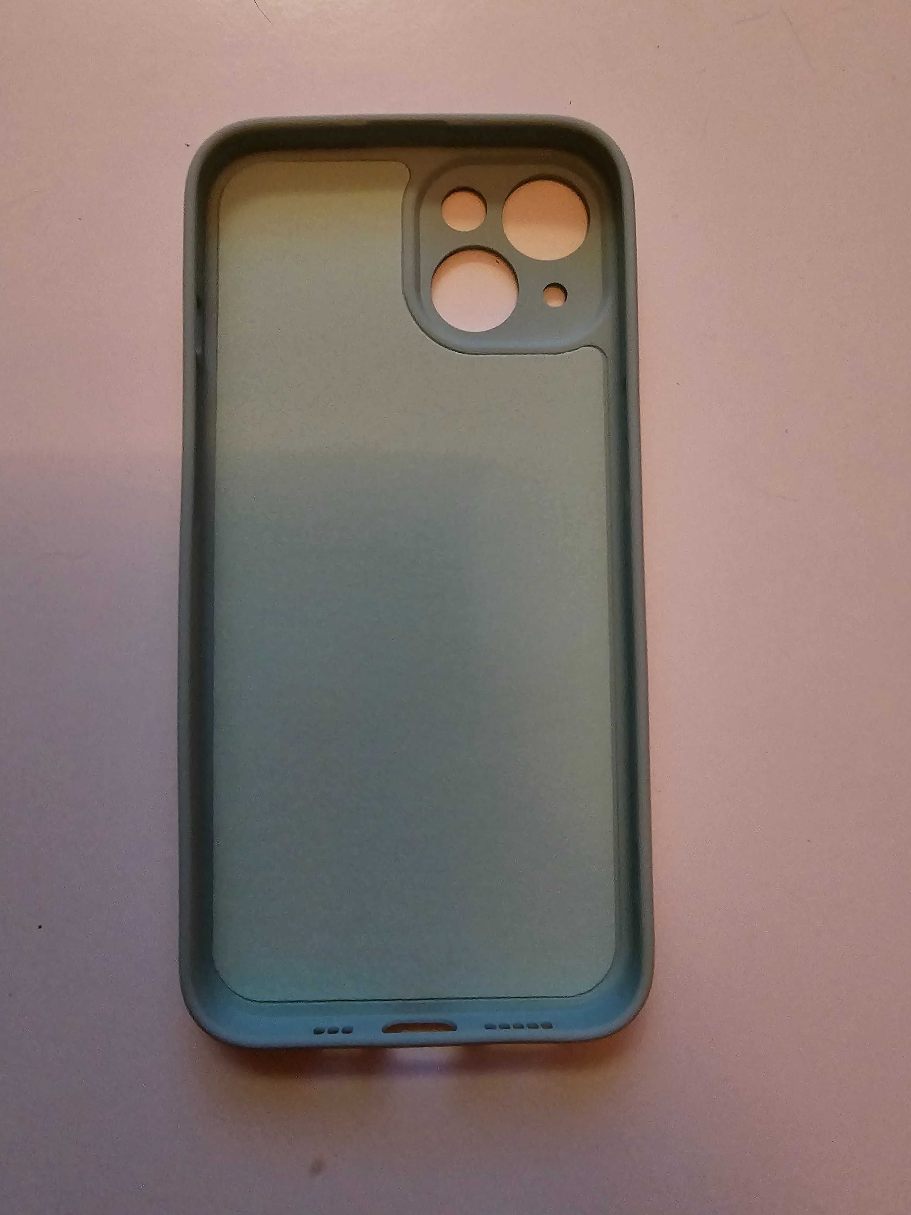 Etui iPhone 14 silikonowe + szkło hartowane Miękkie, kolor mięta