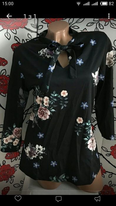 Жіноча блузка з квітковим принтом