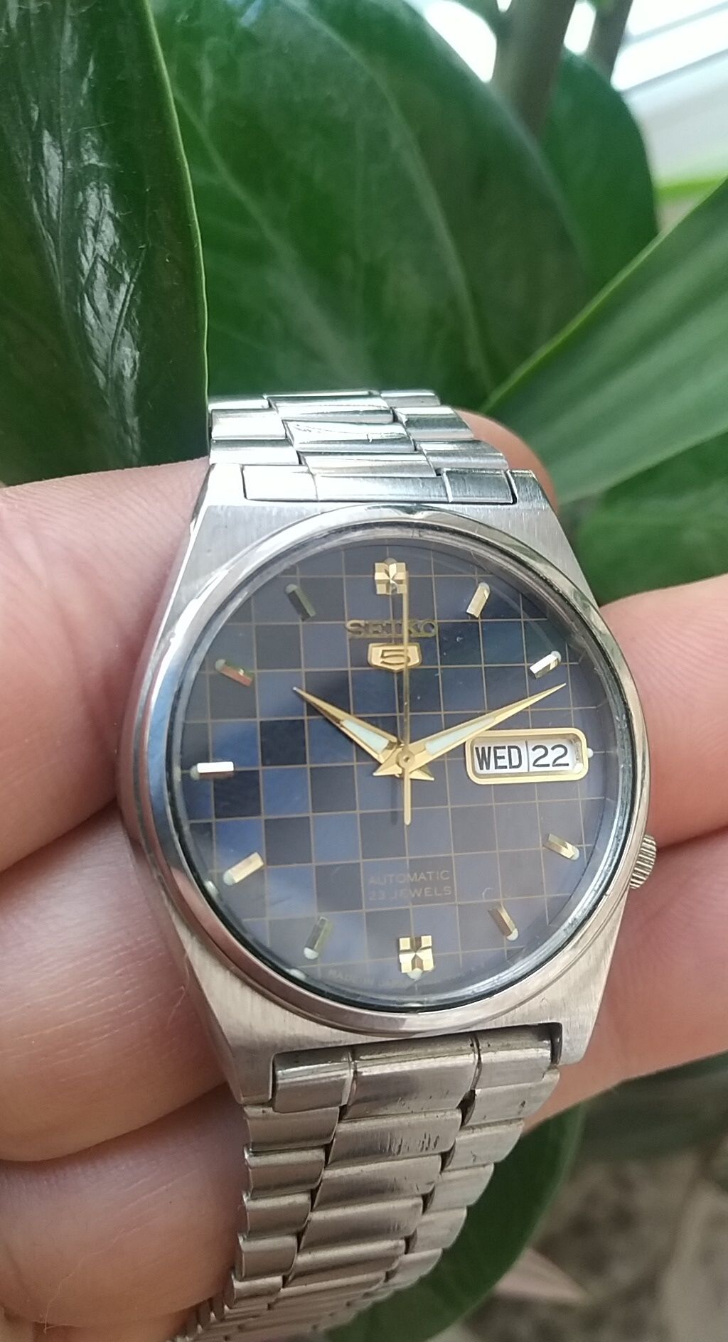 Часы Seiko 5 "Шахматы" с браслетом Япония периода СССР