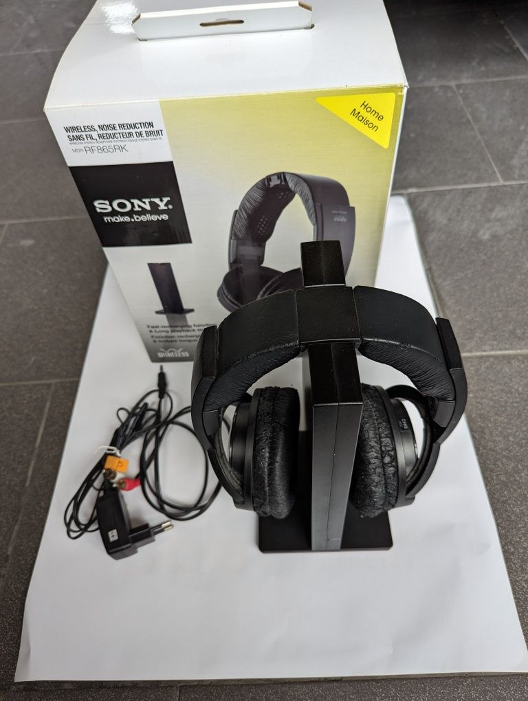 Słuchawki bezprzewodowe Sony MDR RF865RK, pełny zestaw