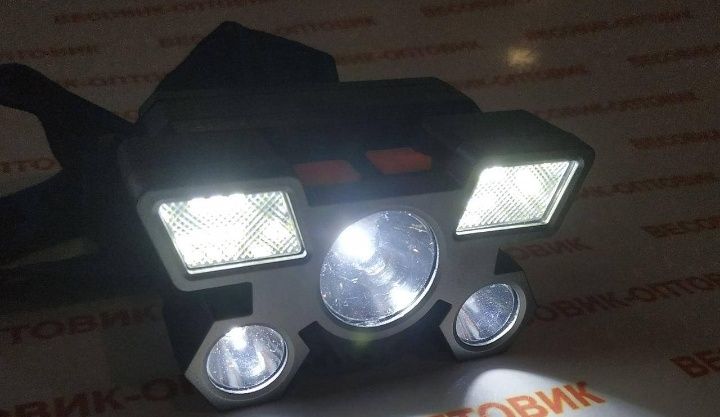 Налобний ліхтарик світлодіодний — 5 діодів