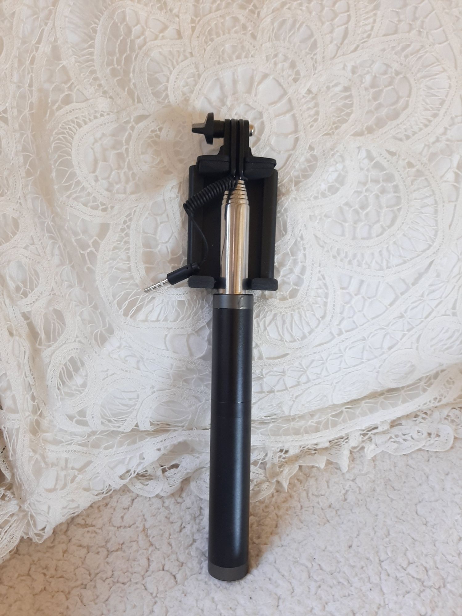 Nowy selfie stick długi czarny uchwyt do smartfona telefonu