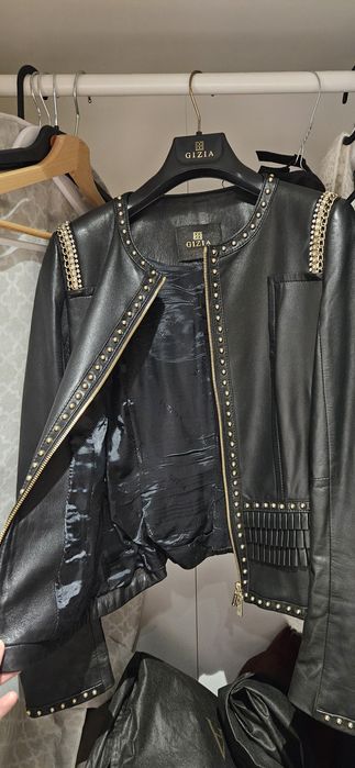Skórzana kurtka ramoneska styl biker.