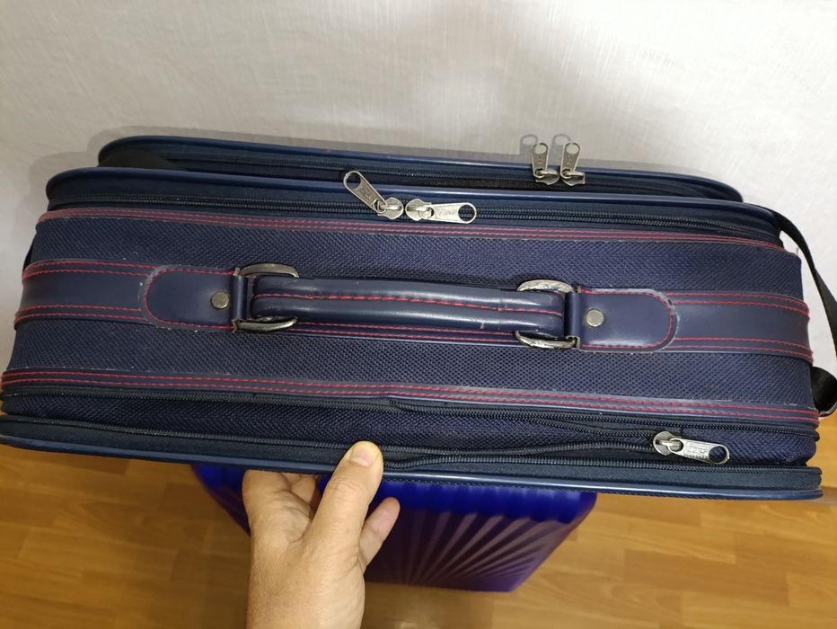 Валіза чоловіча фірмова PRESIDENT темносиня ділова ручна наплечний рем