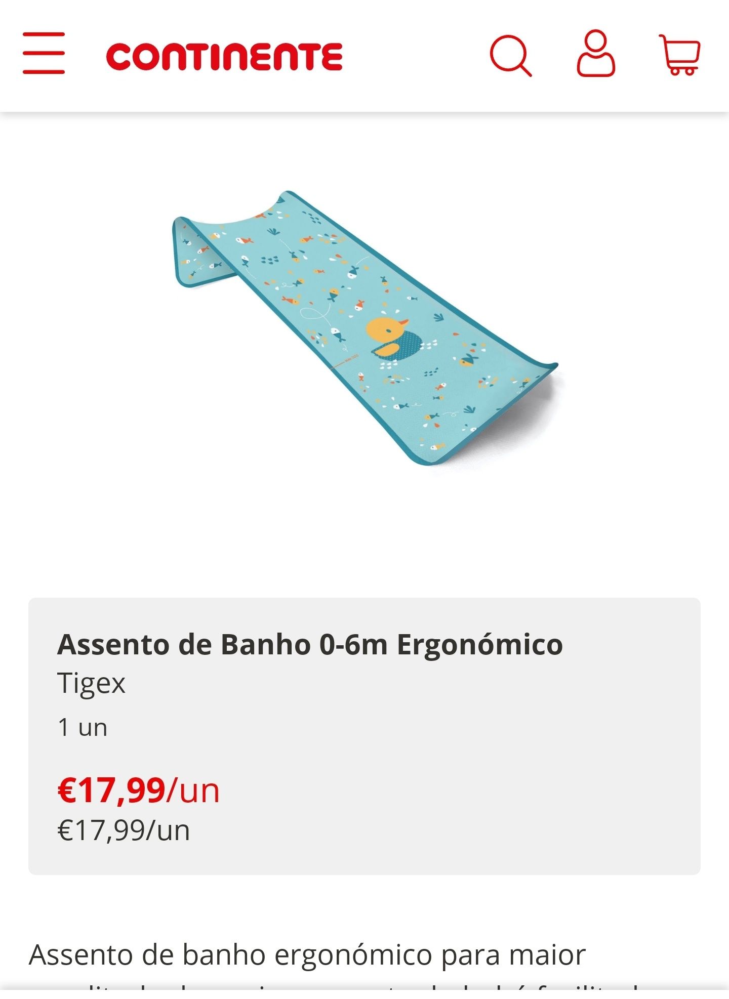 Rede/ Espreguiçadeira de banho Bebé TIGEX apenas 1 utilização