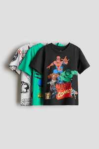 H&M koszulki KOMPLET T-shirty 3-pak 110/116 4-6 LAT Komiksy Marvela