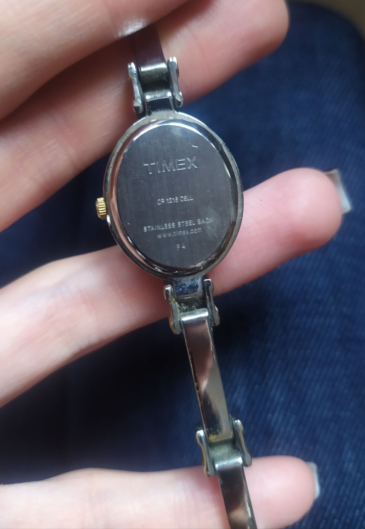 Srebrno - złoty zegarek TIMEX delikatny elegancki klasyczny na rękę