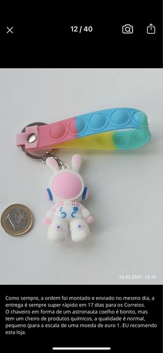 Porta-chaves anti-stress com astronauta