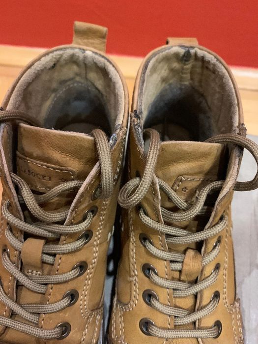 Brązowe trzewiki Buty Lasocki 37 botki trapery nubuk skóra zima camel