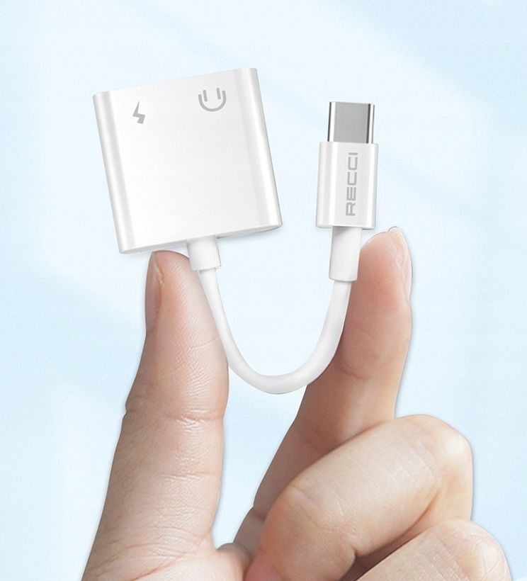 Przejściówka Adapter Usb-C 2X Usb C Do Słuchawek Recci