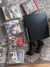 Playstation 3 slim 2x Pad +5 gier