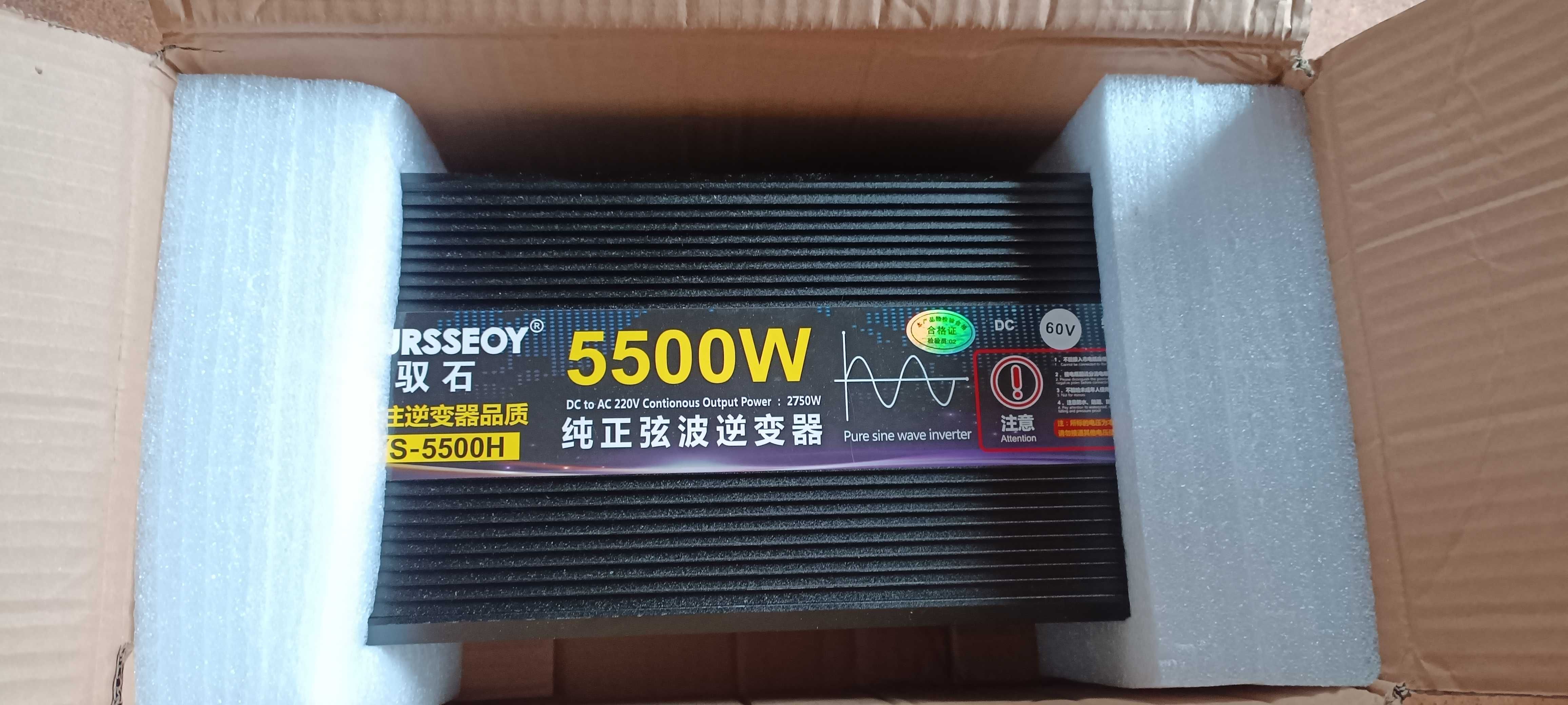 інвертор 5500w з чистою синусоїдальною 60v  220v