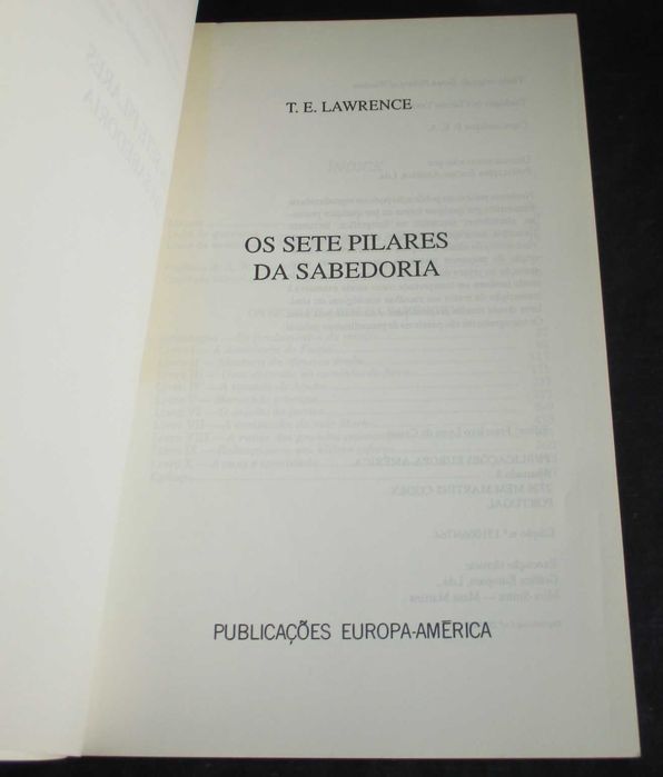 Livro Os Sete Pilares da Sabedoria T. E. Lawrence
