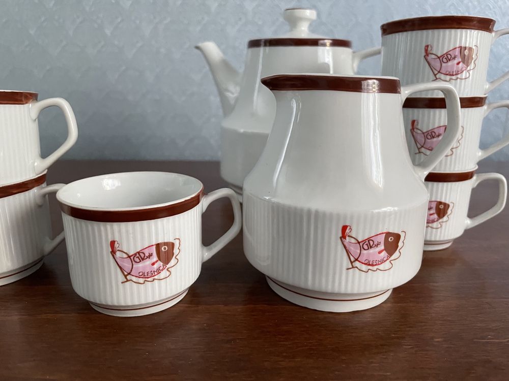 Zestaw komplet kawowy porcelana Chodzież Oleśnica