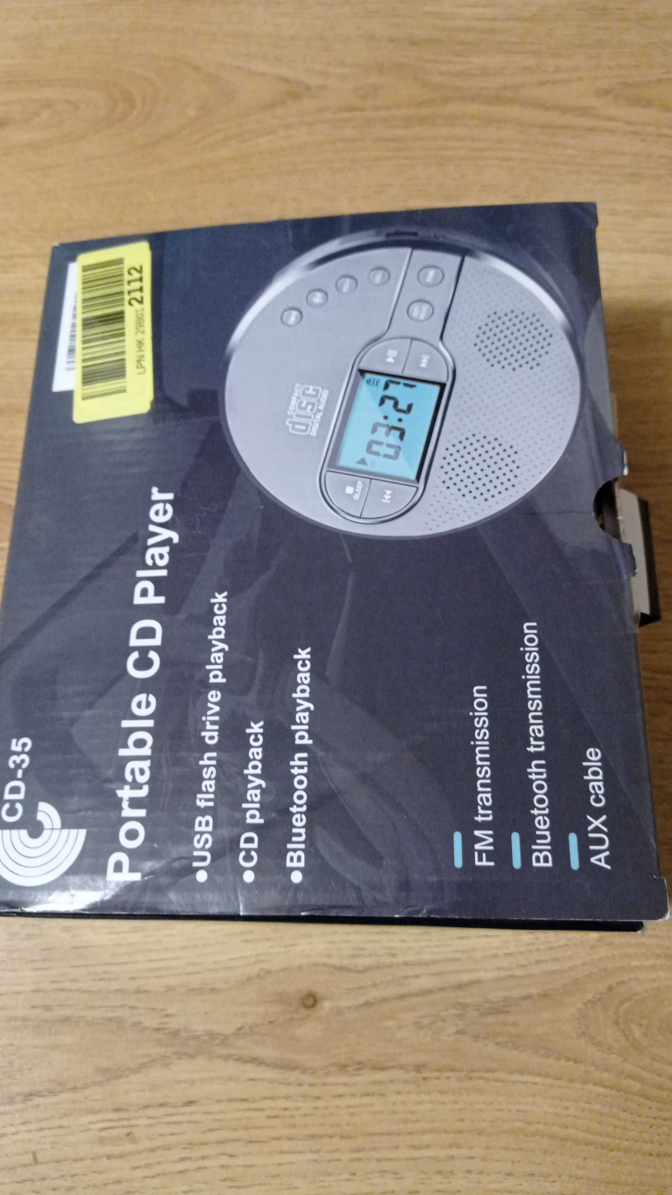 CD-програвач з Bluetooth, акумуляторною батареєю, FM/USB/AUX