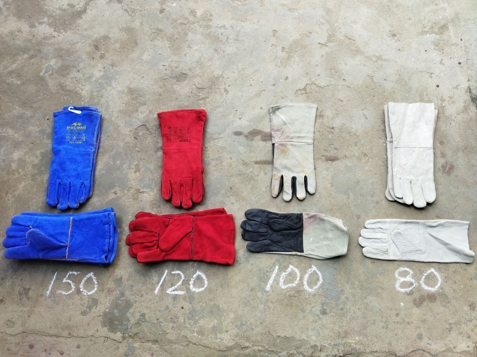 Рабочие кожаные жаростойкие перчатки краги ватные рукавицы
