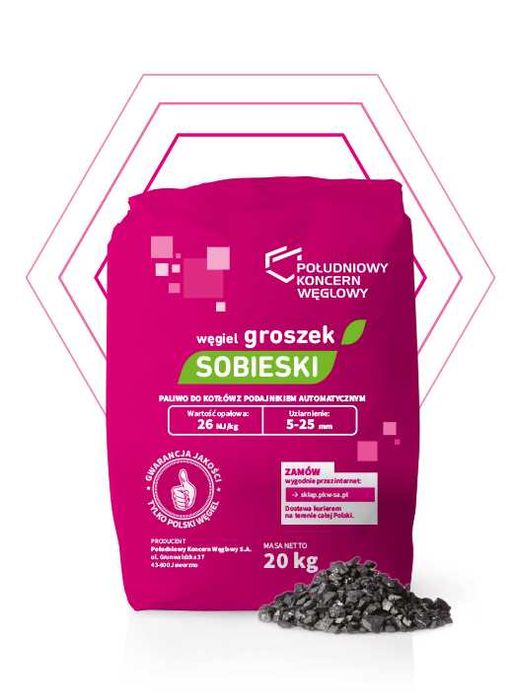 Sobieski  wegiel groszek  worki 20kg WĘGIEL RID KAPICZYŃSKI WIDAWA