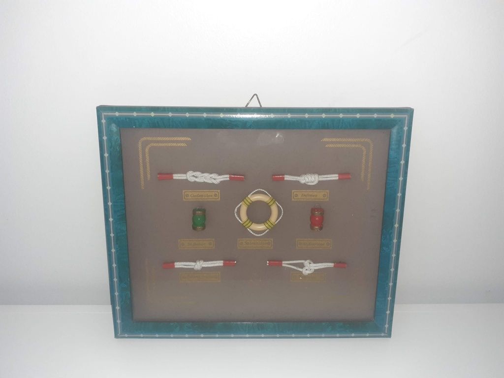 Quadro azul nós de marinheiro