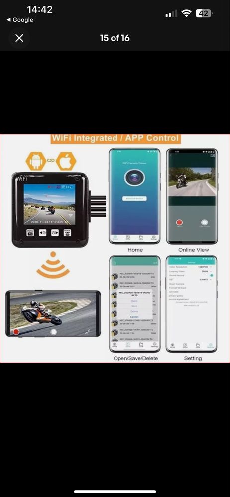 VSYSTO B6E Motorcycle Dash Cam | Dual‑Lens 1080P