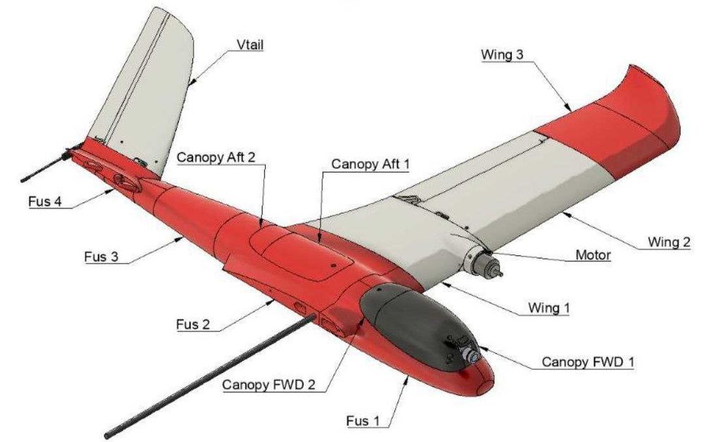 Stl файли для друку двох моторного літака Delphin V1