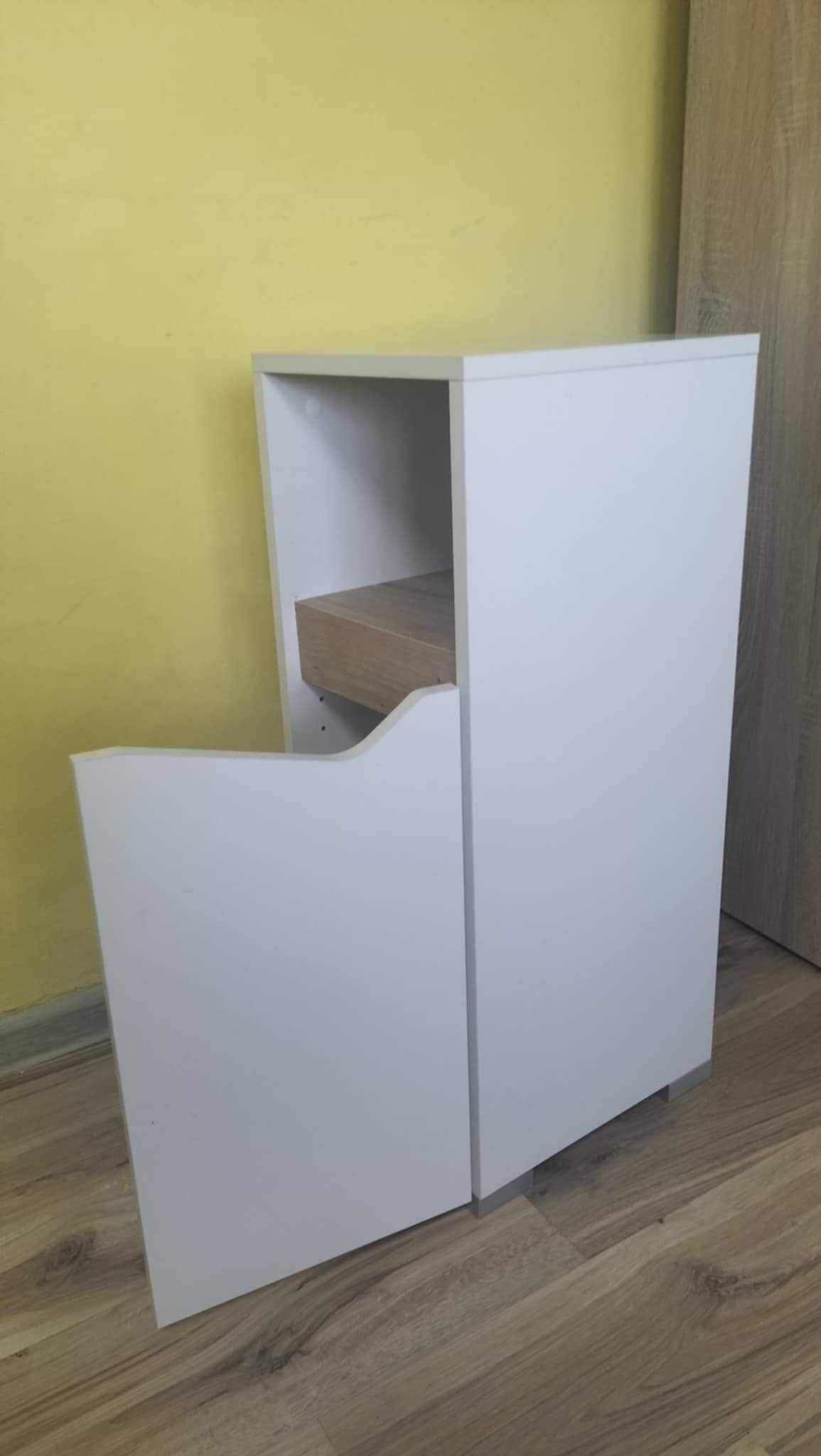 Szafka Biały/Dąb rzemieślniczy, 30 x 74.5 cm z drzwiami i  schowkiem
