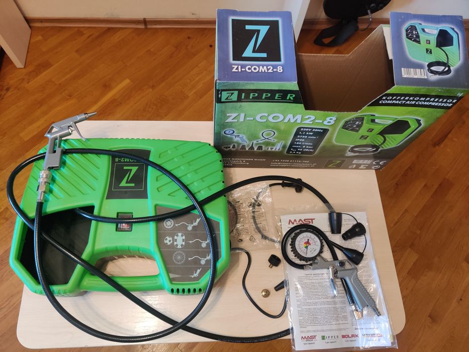 Безмасляный компрессор 180 л/мин 8 бар Zipper ZI-COM2-8