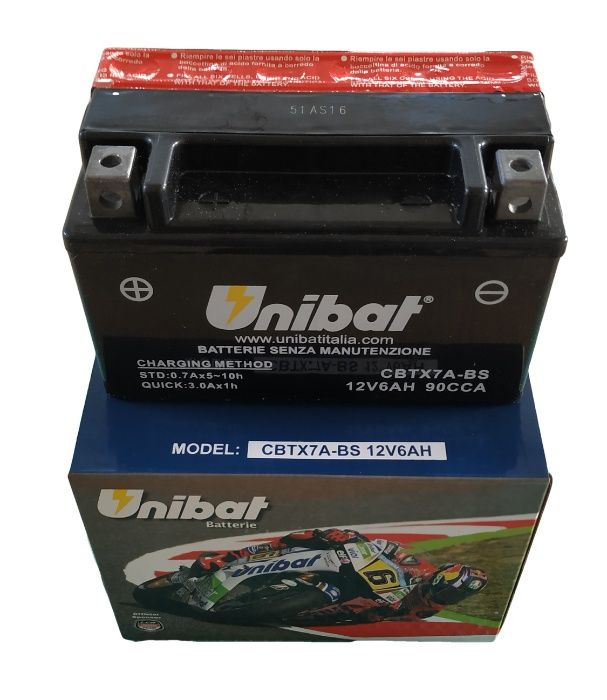 Akumulator Unibat AGM CBTX7A-BS YTX7A-BS ETX7A-BS 6Ah 90A 12V NOWY