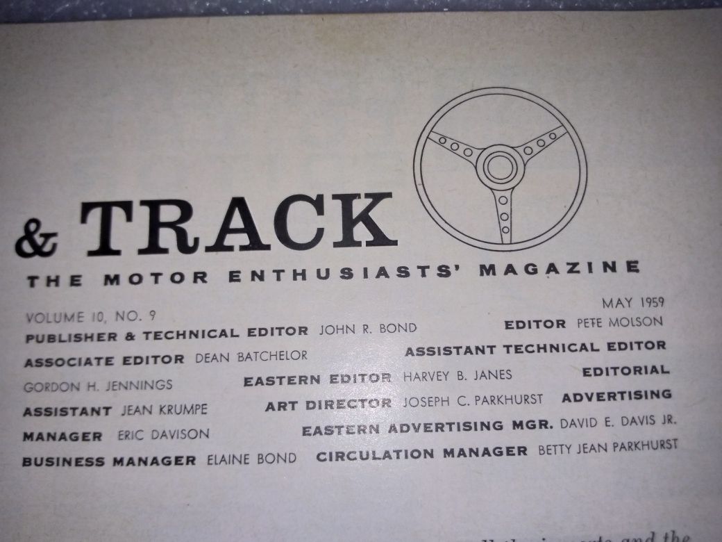 Antiga e Rara Revista Road & Track Aston Martin de 1959